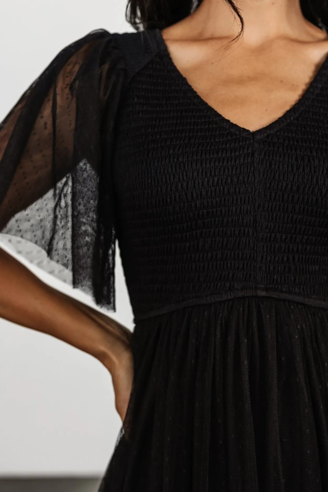Fashion Baltic Born Martha Smocked Tulle Dress | Black