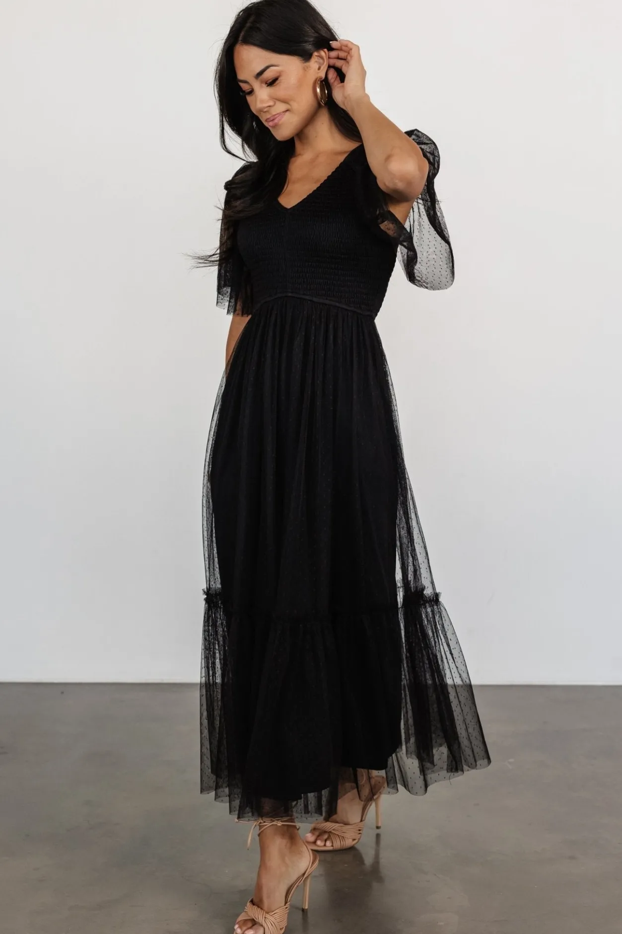 Fashion Baltic Born Martha Smocked Tulle Dress | Black
