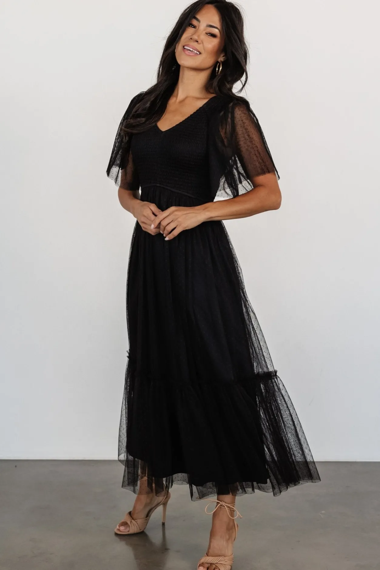 Fashion Baltic Born Martha Smocked Tulle Dress | Black