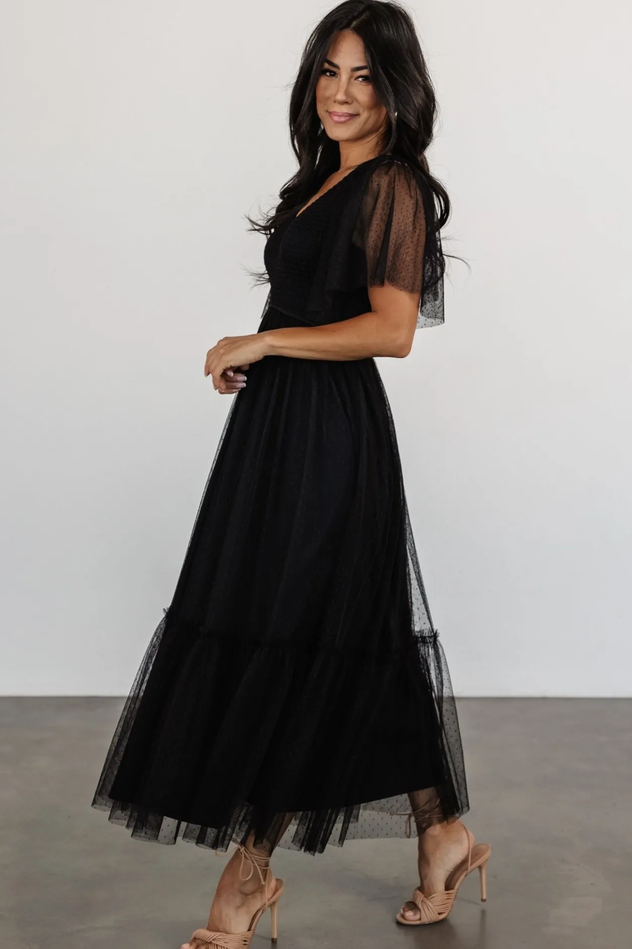 Fashion Baltic Born Martha Smocked Tulle Dress | Black
