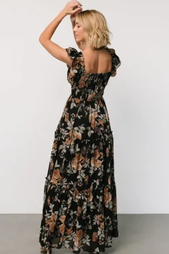 Hot Baltic Born Martina Maxi Dress | Black + Copper Floral Black+CopperFloral