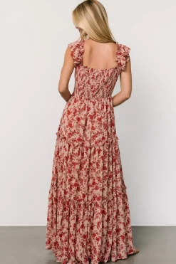 New Baltic Born Martina Maxi Dress | Blush + Red Blush+Red