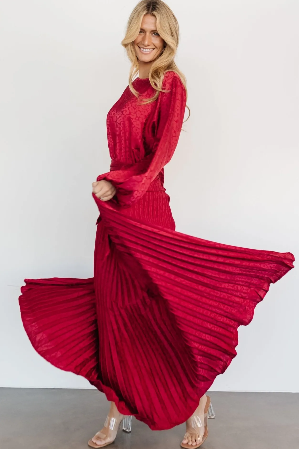 Online Baltic Born Marva Pleated Maxi Dress | Wine