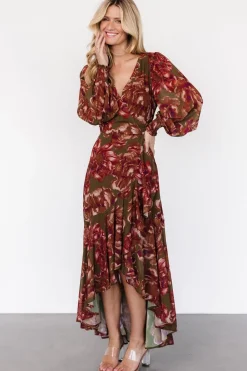 Outlet Baltic Born Maryana Ruffle Dress | Olive Floral OliveFloral