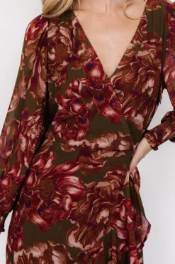 Outlet Baltic Born Maryana Ruffle Dress | Olive Floral OliveFloral