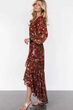 Outlet Baltic Born Maryana Ruffle Dress | Olive Floral OliveFloral