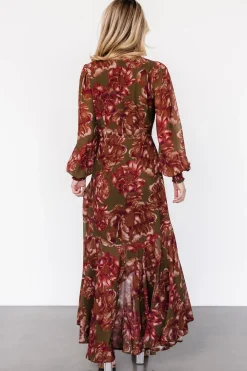 Outlet Baltic Born Maryana Ruffle Dress | Olive Floral OliveFloral