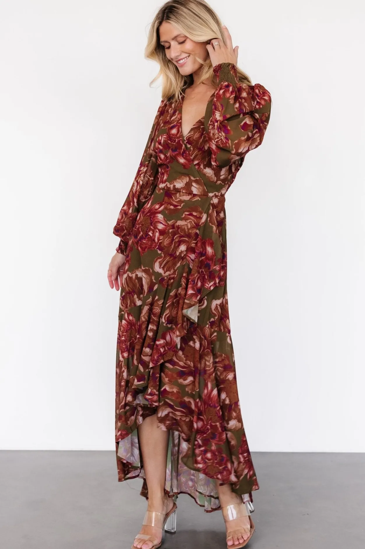 Outlet Baltic Born Maryana Ruffle Dress | Olive Floral OliveFloral