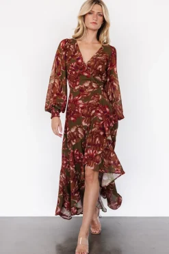 Outlet Baltic Born Maryana Ruffle Dress | Olive Floral OliveFloral