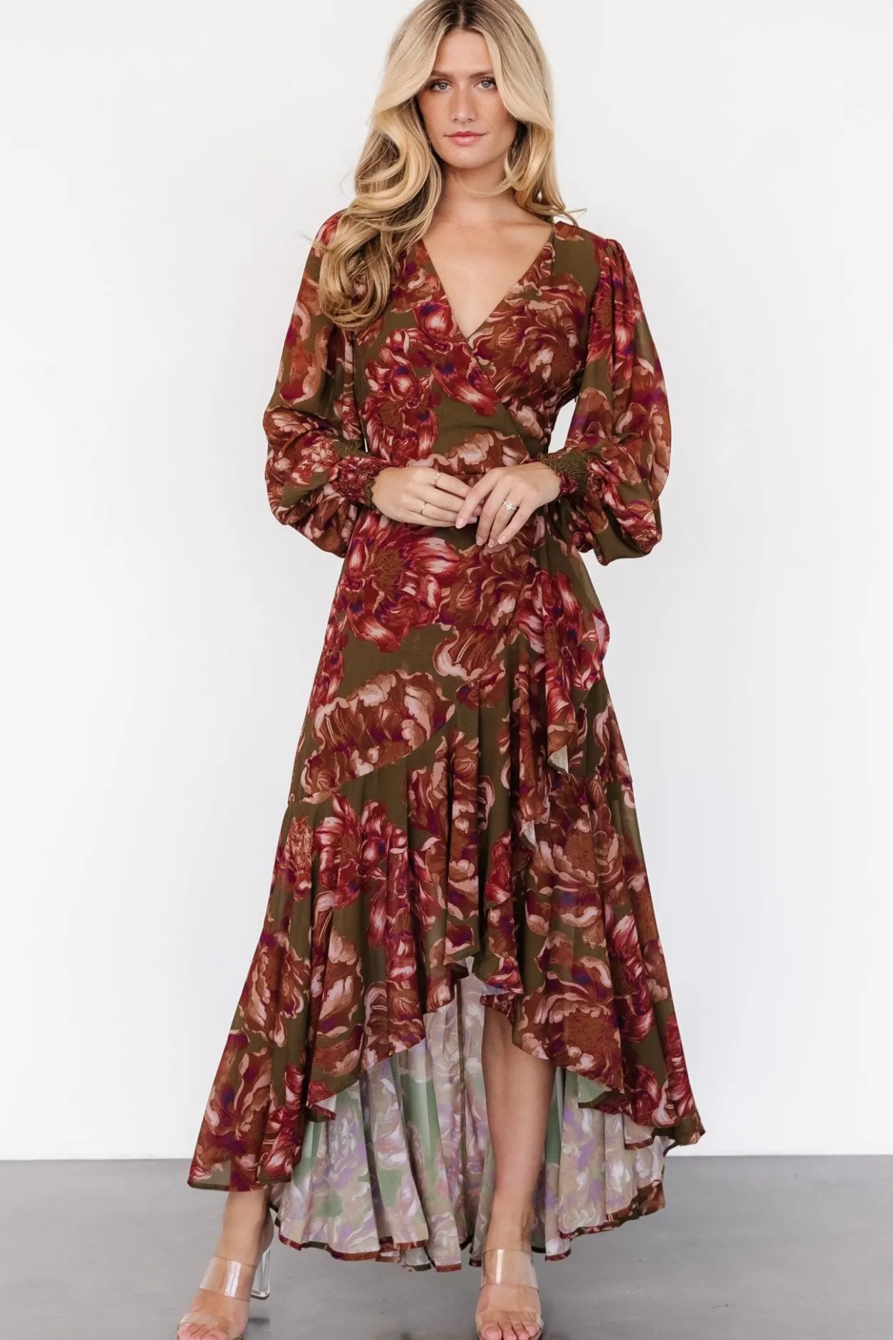 Outlet Baltic Born Maryana Ruffle Dress | Olive Floral OliveFloral