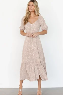 Discount Baltic Born Mathilda Button Maxi Dress | Beige Floral BeigeFloral
