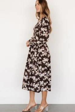 Best Baltic Born Matilda Smocked Midi Dress | Brown Floral BrownFloral