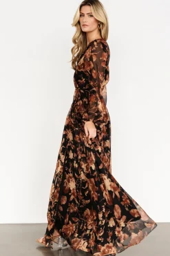 Discount Baltic Born Maura Wrap Maxi Dress | Black Print BlackPrint