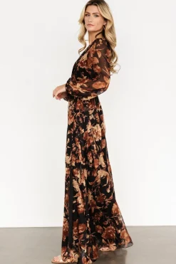 Discount Baltic Born Maura Wrap Maxi Dress | Black Print BlackPrint