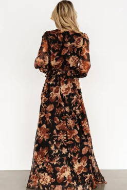 Discount Baltic Born Maura Wrap Maxi Dress | Black Print BlackPrint