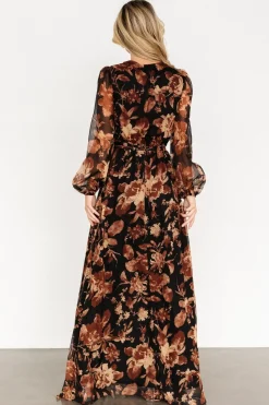 Discount Baltic Born Maura Wrap Maxi Dress | Black Print BlackPrint