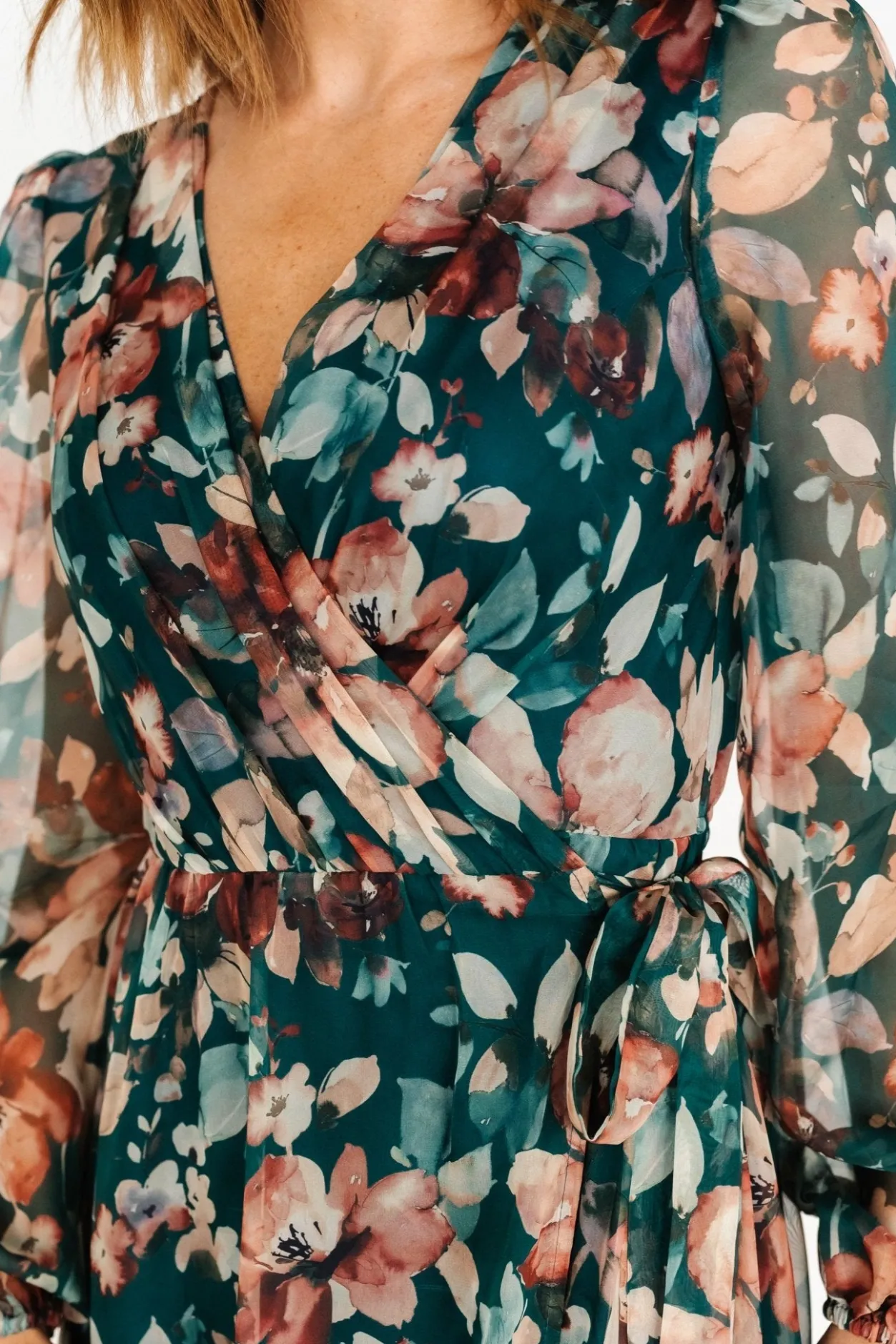Best Baltic Born Maura Wrap Maxi Dress | Emerald Floral EmeraldFloral