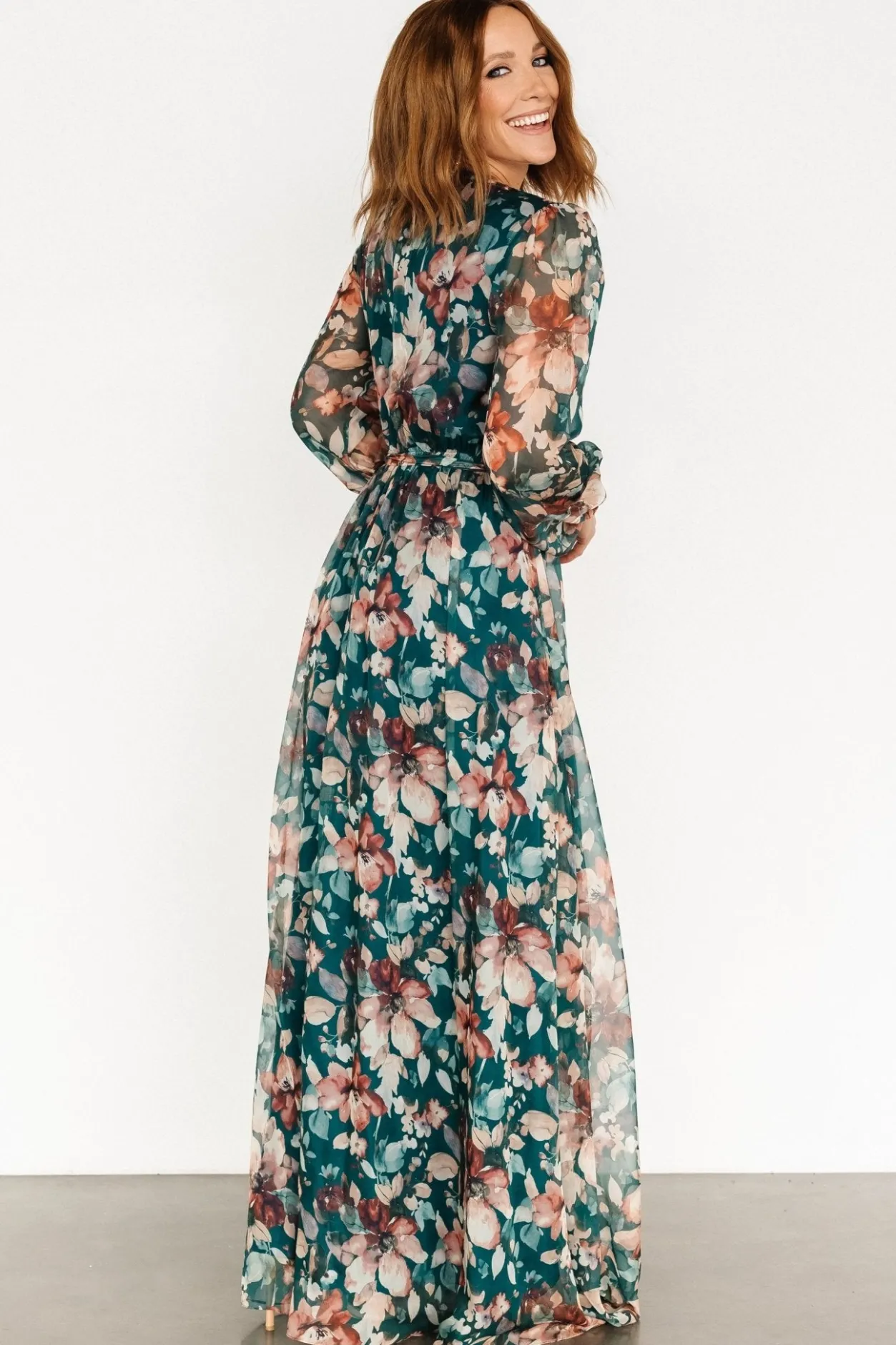Best Baltic Born Maura Wrap Maxi Dress | Emerald Floral EmeraldFloral
