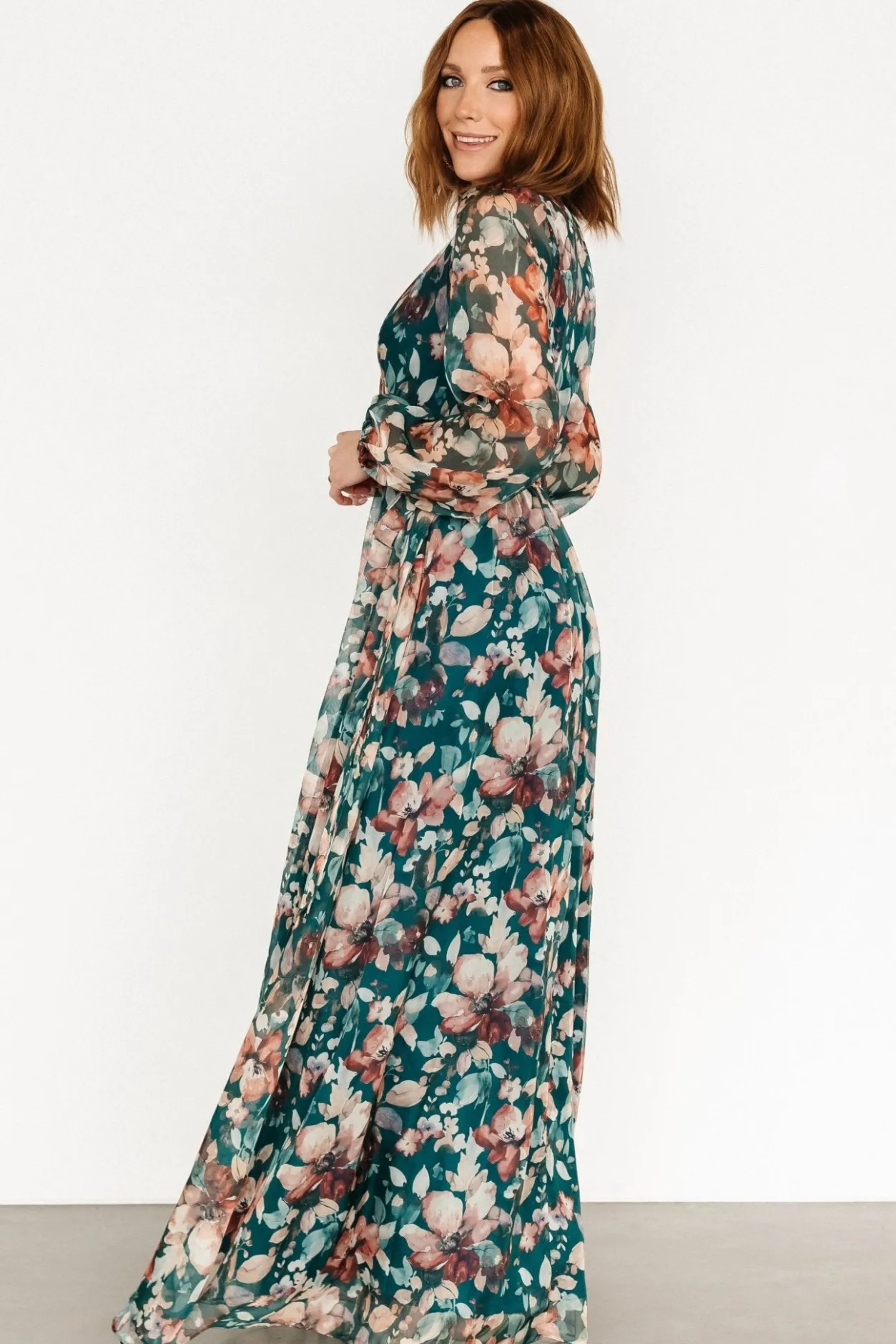 Best Baltic Born Maura Wrap Maxi Dress | Emerald Floral EmeraldFloral