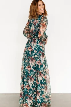 Best Baltic Born Maura Wrap Maxi Dress | Emerald Floral EmeraldFloral