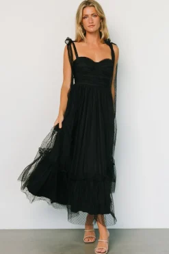Outlet Baltic Born Mavani Swiss Dot Tulle Maxi Dress | Black