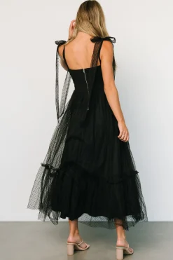 Outlet Baltic Born Mavani Swiss Dot Tulle Maxi Dress | Black