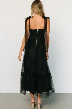 Outlet Baltic Born Mavani Swiss Dot Tulle Maxi Dress | Black