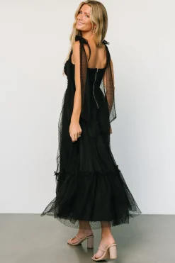 Outlet Baltic Born Mavani Swiss Dot Tulle Maxi Dress | Black