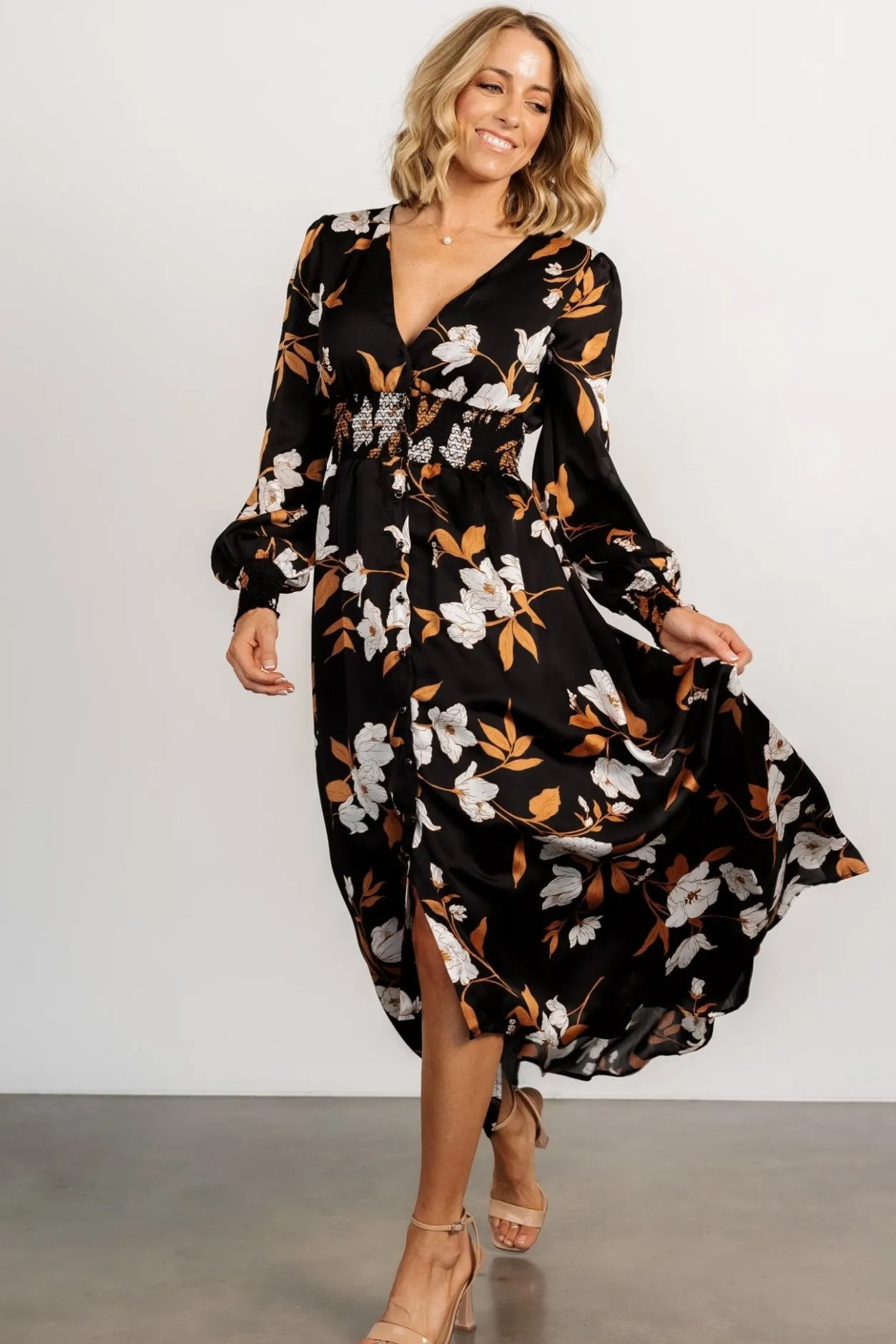 Online Baltic Born Mayfair High Low Maxi Dress | Black Floral BlackFloral