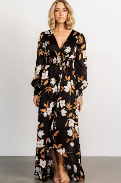 Online Baltic Born Mayfair High Low Maxi Dress | Black Floral BlackFloral