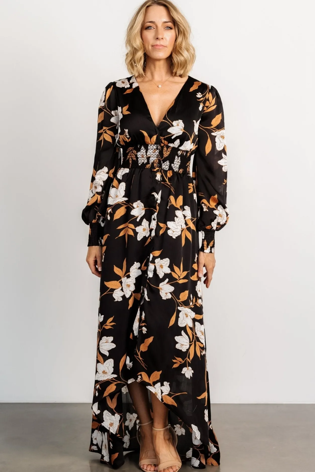 Online Baltic Born Mayfair High Low Maxi Dress | Black Floral BlackFloral
