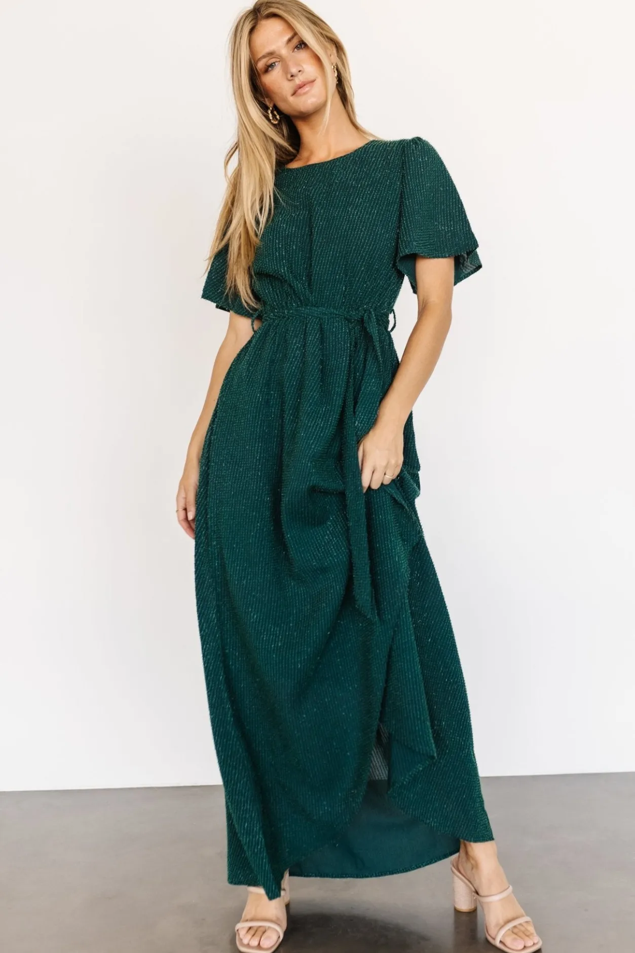 Discount Baltic Born McCall Textured Maxi Dress | Dark Green DarkGreen
