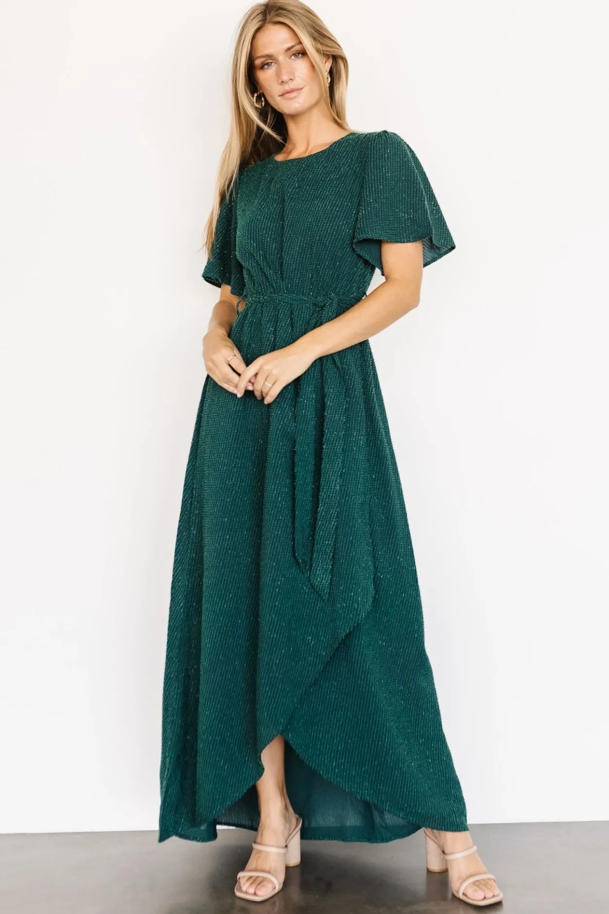 Discount Baltic Born McCall Textured Maxi Dress | Dark Green DarkGreen