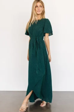 Discount Baltic Born McCall Textured Maxi Dress | Dark Green DarkGreen