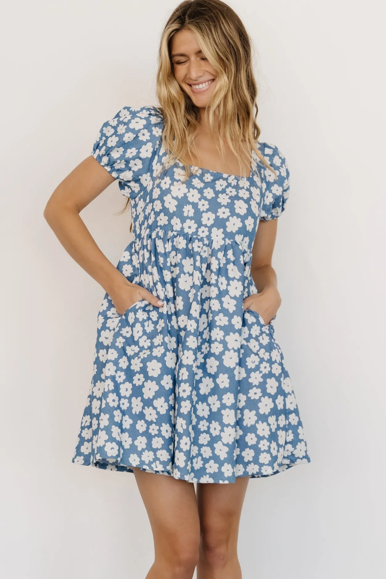 New Baltic Born McKell Mini Dress | Chambray Floral ChambrayFloral