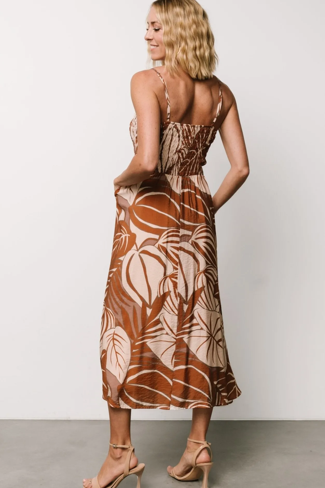 Online Baltic Born McKinley Smocked Dress | Cream + Camel Multi Cream+CamelMulti