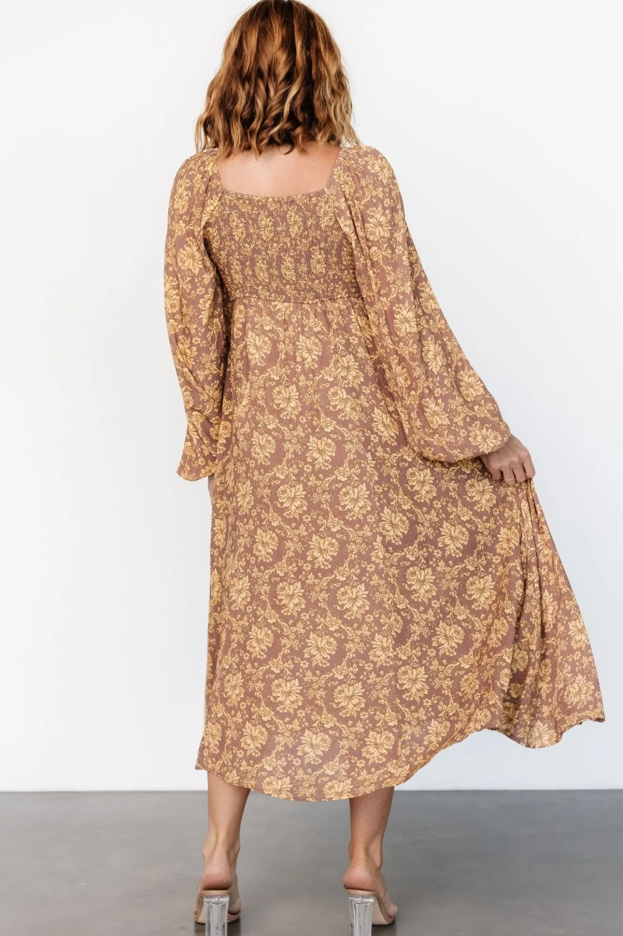 Discount Baltic Born McKinney Dress | Brown + Gold Floral Brown+GoldFloral