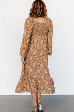 Discount Baltic Born McKinney Dress | Brown + Gold Floral Brown+GoldFloral