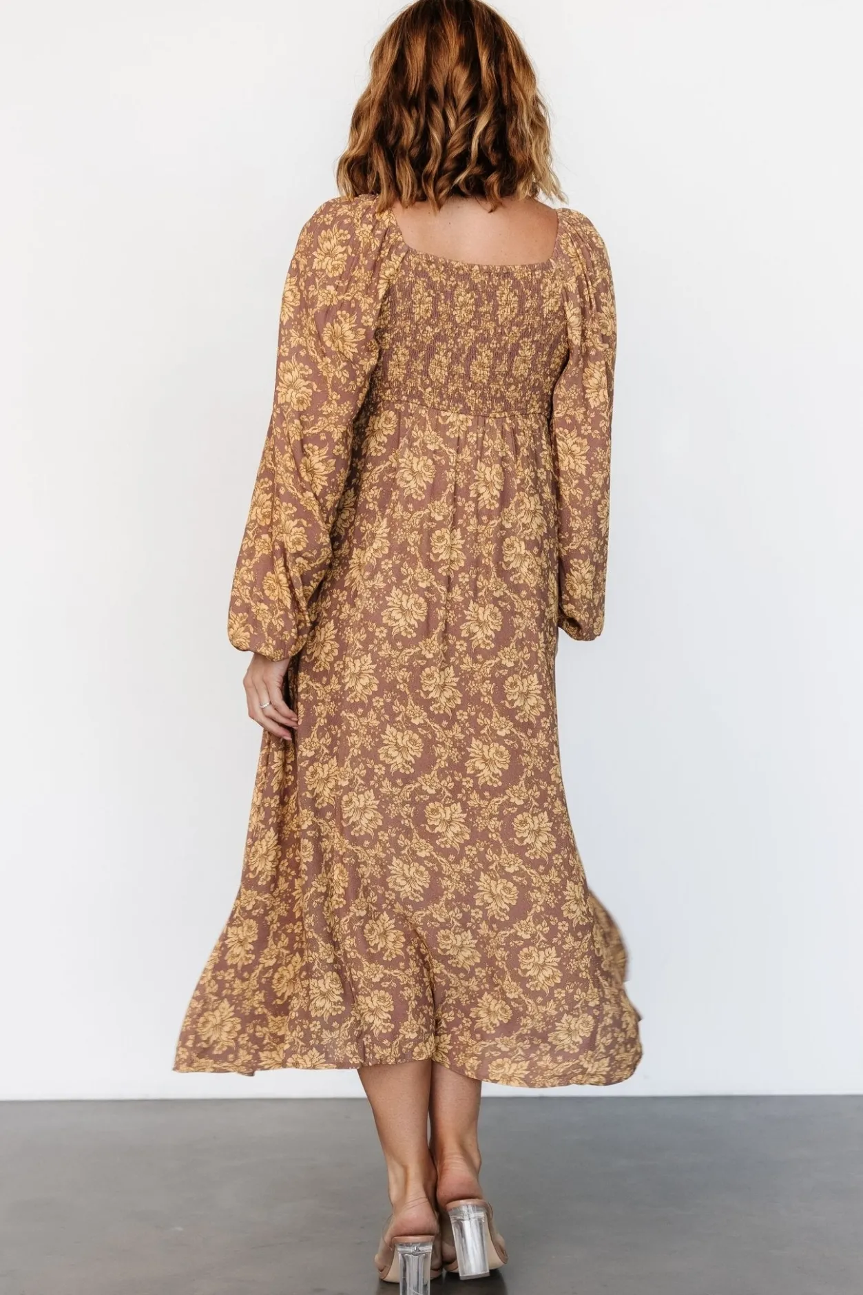 Discount Baltic Born McKinney Dress | Brown + Gold Floral Brown+GoldFloral