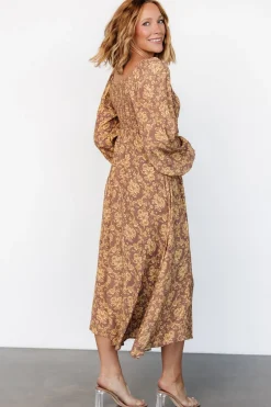 Discount Baltic Born McKinney Dress | Brown + Gold Floral Brown+GoldFloral