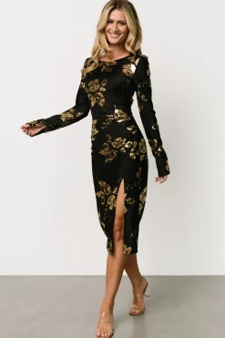 Hot Baltic Born McQueen Midi Dress | Black + Gold Black+Gold