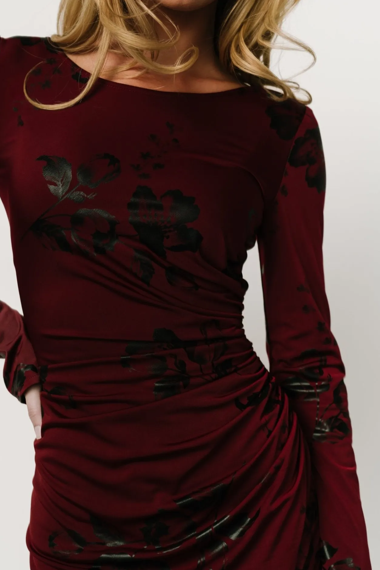 New Baltic Born McQueen Midi Dress | Merlot + Black Merlot+Black