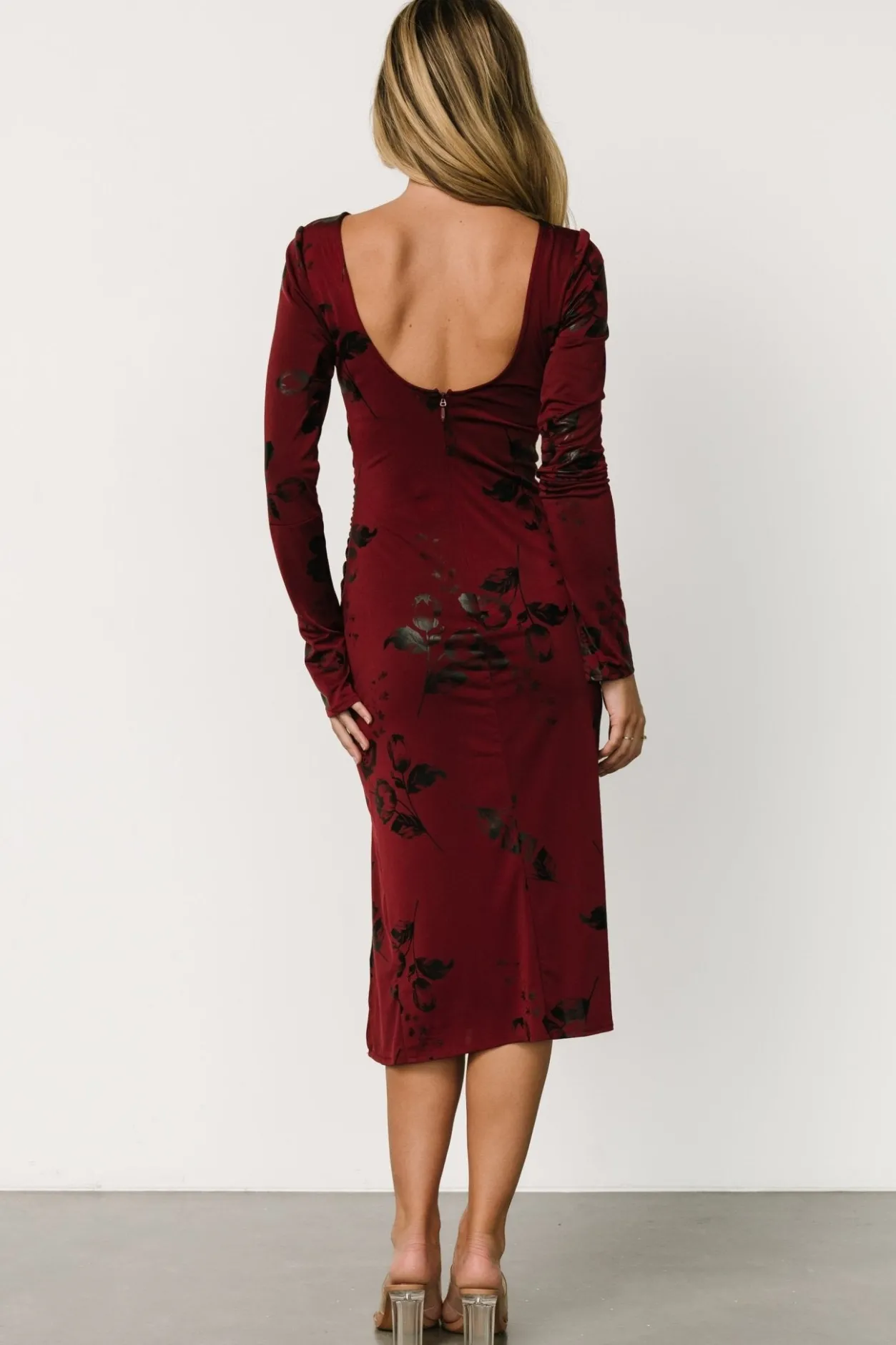 New Baltic Born McQueen Midi Dress | Merlot + Black Merlot+Black