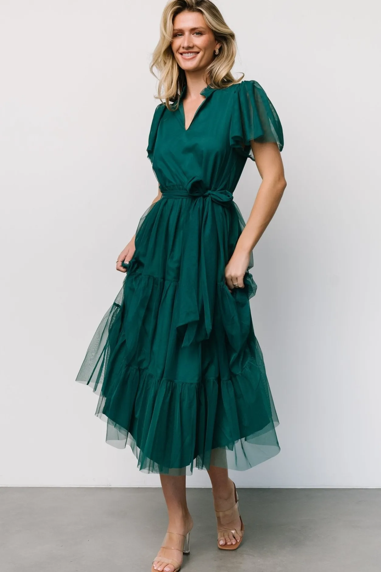 Best Baltic Born Medina Tulle Midi Dress | Emerald