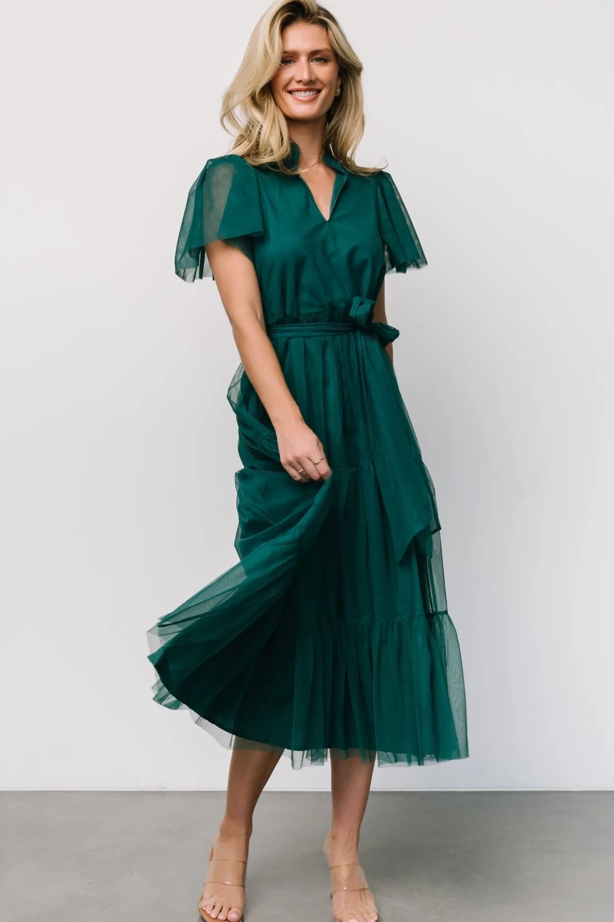 Best Baltic Born Medina Tulle Midi Dress | Emerald