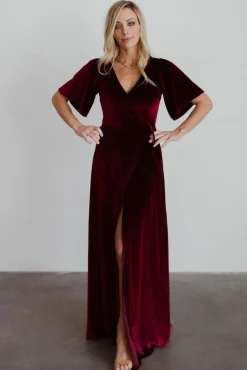 Discount Baltic Born Meghan Velvet Wrap Maxi Dress | Mulberry