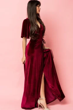 Discount Baltic Born Meghan Velvet Wrap Maxi Dress | Mulberry
