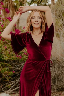 Discount Baltic Born Meghan Velvet Wrap Maxi Dress | Mulberry
