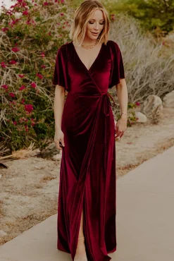 Discount Baltic Born Meghan Velvet Wrap Maxi Dress | Mulberry