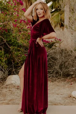 Discount Baltic Born Meghan Velvet Wrap Maxi Dress | Mulberry